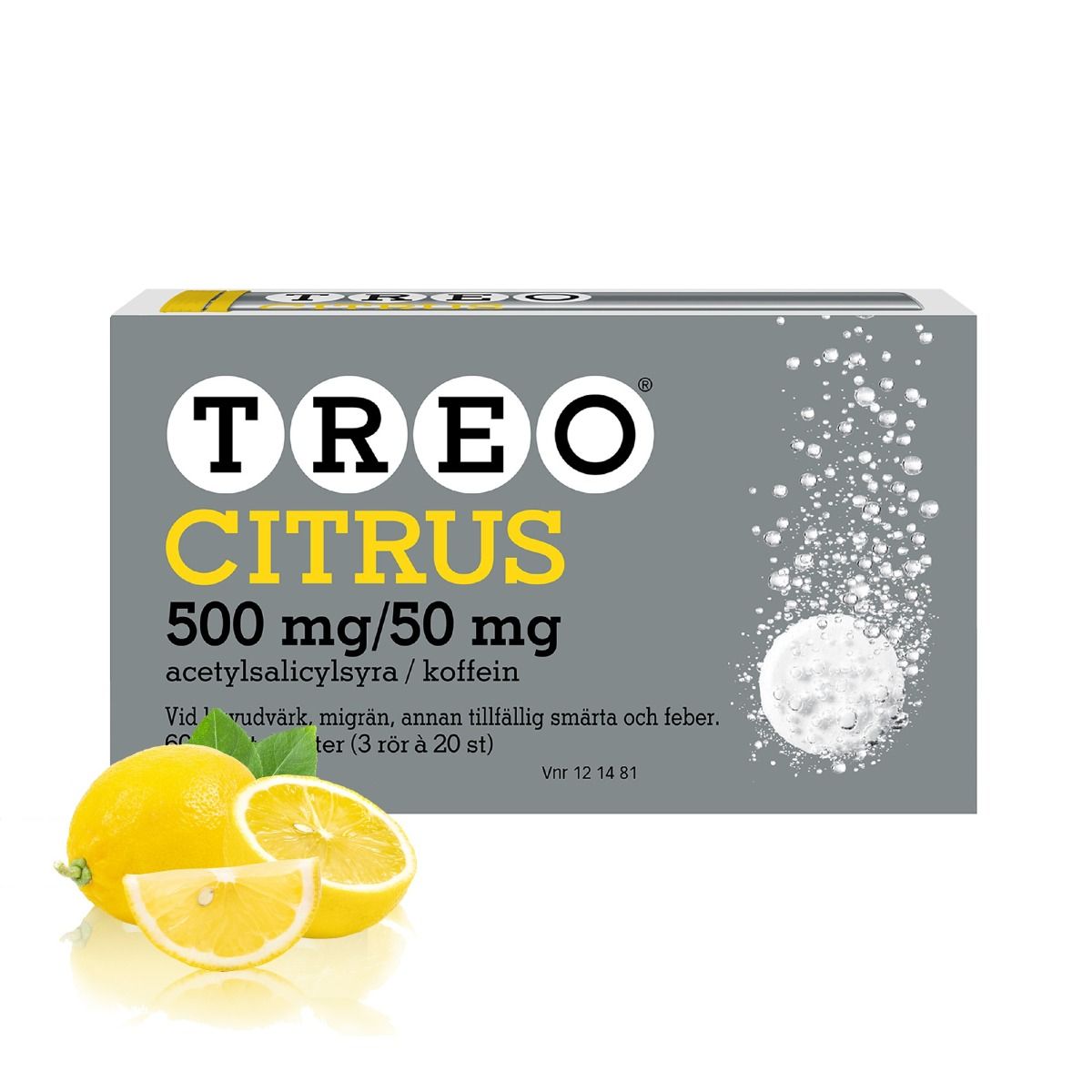 Treo citrus, brustablett 500 mg/50 mg