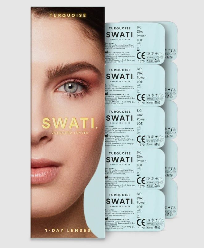 Swati Cosmetics Turqoise  1-dagslinser 5 par