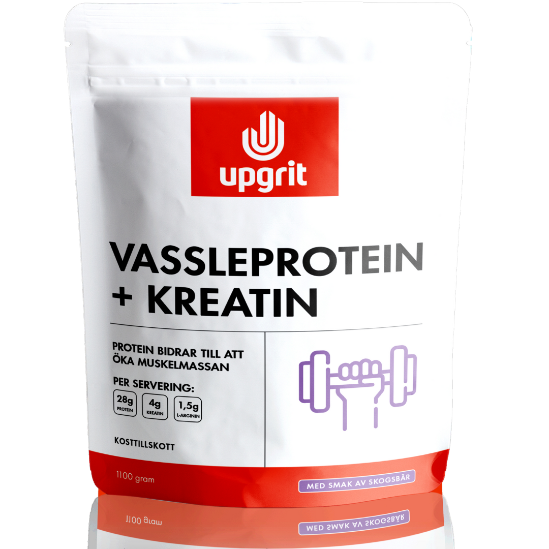 Upgrit Vassleprotein + Kreatin, Skogsbär 1100 g