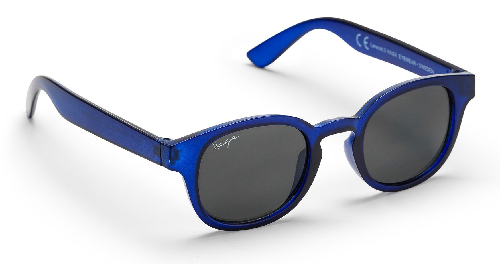 Haga Solglasögon Wave Matt Transparent Blue - Grey lens