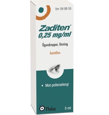 Zaditen, ögondroppar, lösning 0,25 mg/ml
