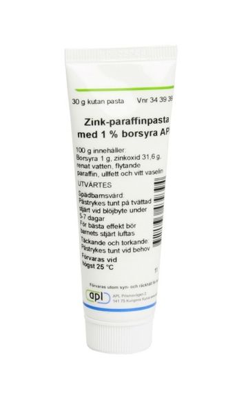 Zink-paraffinpasta med 1 % borsyra APL, kutan pasta