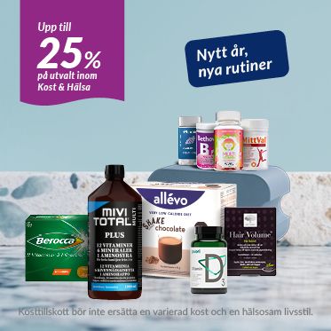 Upp till 25% på utvalda kosttillskott