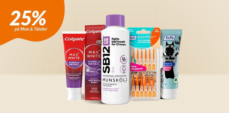 25% p&aring; SB12, TePe & Colgate