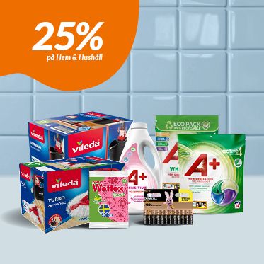 25% p&aring; Hem & hush&aring;ll