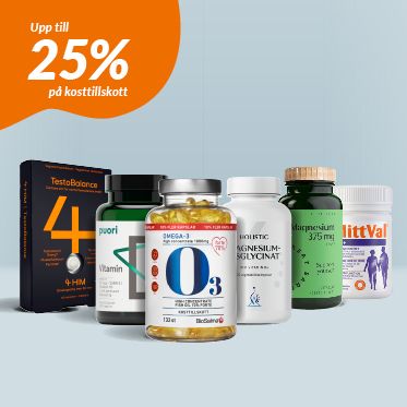 Upp till 25% p&aring; kosttillskott