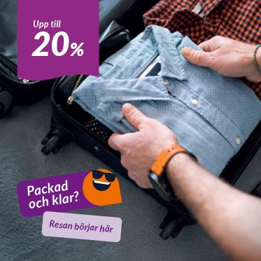 Upp till 20% på produkter som passar till resan