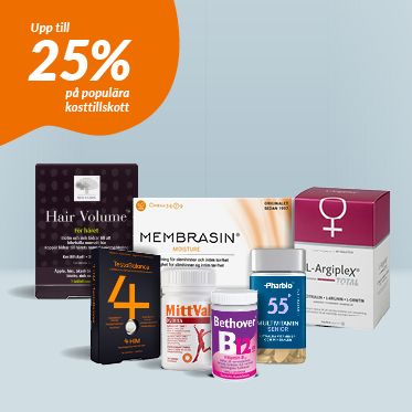 Upp till 25% p&aring; popul&auml;ra kosttillskott