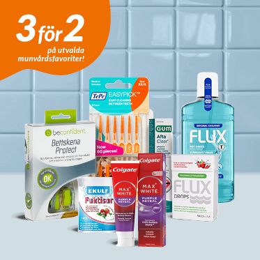 3 f&ouml;r 2 p&aring; mun och t&auml;nder