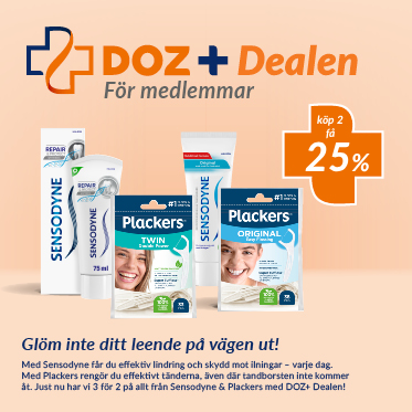 DOZ Dealen just nu - 25% vid köp av 2 på Sensodyne & Plackers