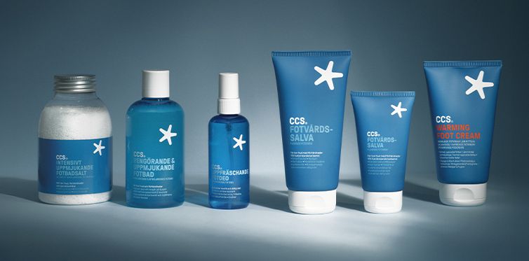 Fem produkter för fötter från varumärket CCS