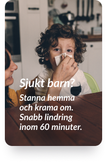 Dekorativ bild på barn som är förkyld