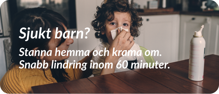 Dekorativ bild på barn som är förkyld
