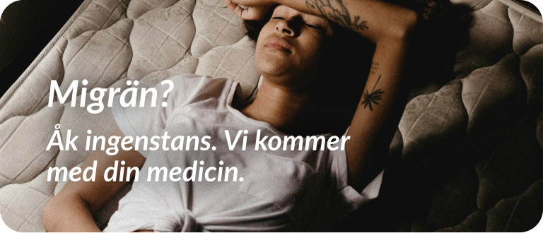 Dekorativ bild på en person som har migrän