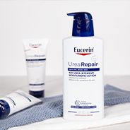 Tre kroppsvårdsprodukter från Eucerin