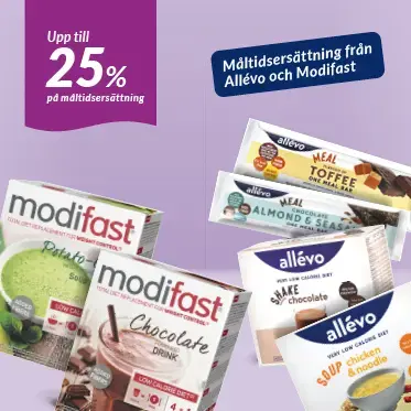 Upp till 25% på måltidsersättning