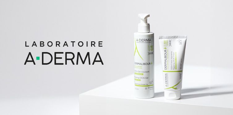 Två produkter från varumärket A-derma - växbaserade dermatologiska produkter för känslig hud
