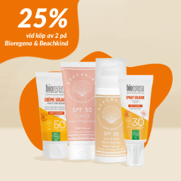 2 för 25% på bioregena och beachkind